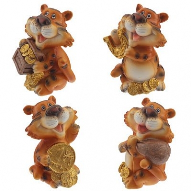 Фигурка декоративная "Тигр", L5,5 W5 H8 см, 4в.