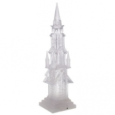 Фигурка декоративная с подсветкой и эффектом вьюги "Замок", L11 W11,5 H43,5 см(работает от 4хААА не
