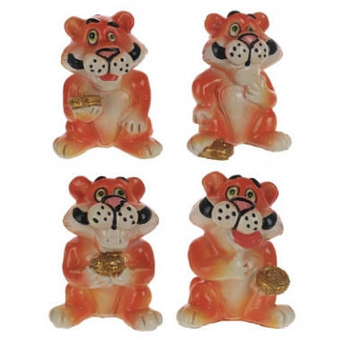 Фигурка декоративная "Тигр", L2,5 W2 H3,5 см, 4в.