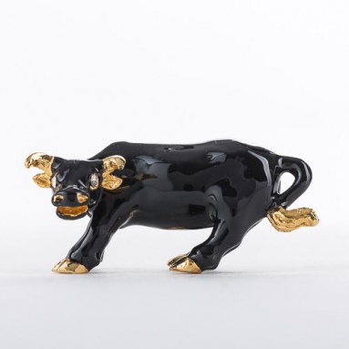 " БЫК " олово,эмаль 24К goldplated 5*3*2см