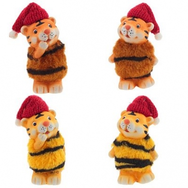 Фигурка декоративная "Тигрёнок", L7,5 W5 H10,5 см, 4в.