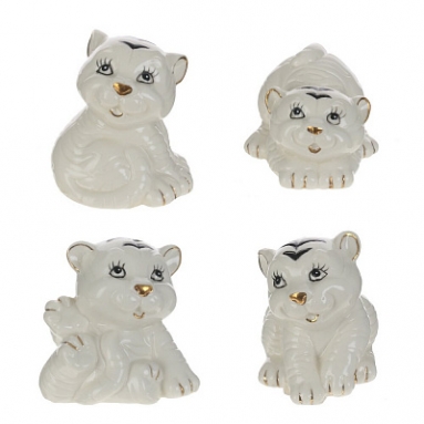 Фигурка декоративная "Тигрёнок", L5,5 W6 H4 см, 4в