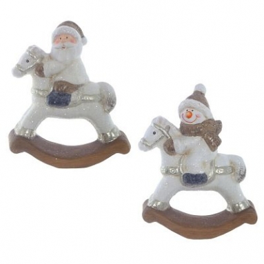 Фигурка декоративная "Дед Мороз", "Снеговик", L14,3 W6,8 H18,8 см, 2в.