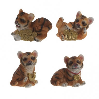 Фигурка декоративная "Тигр", L4,5 W5,5 H7 см, 4в.