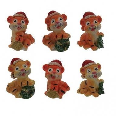 Фигурка декоративная "Тигр", L3 W3 H4 см, 6в.