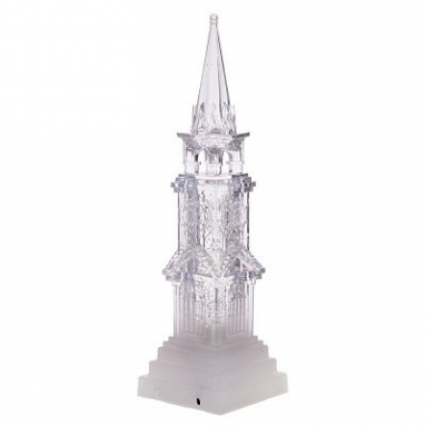 Фигурка декоративная с подсветкой и эффектом вьюги "Замок", L11 W11,5 H43,5 см(работает от 4хААА не