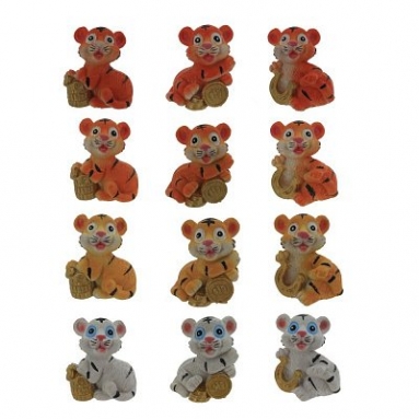 Фигурка декоративная "Тигр", L3 W3 H3,5 см, 12в.