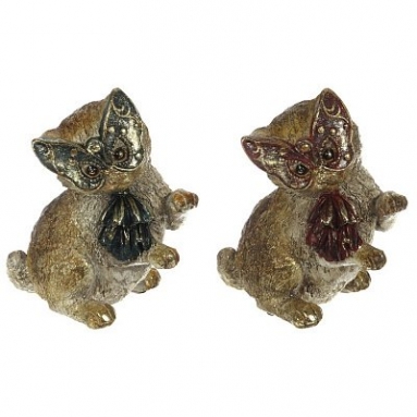 Фигурка декоративная "Кот в маске", L13 W10,5 H16 см, 2в.