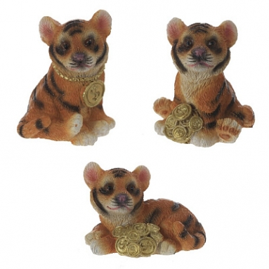 Фигурка декоративная "Тигр", L3,5 W3 H4,5 см, 4в.