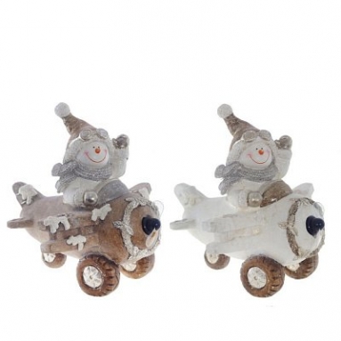 Фигурка декоративная "Снеговик" (АААх2, не вход.), L41 W35 H36 см, 2в.