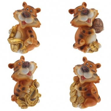 Фигурка декоративная "Тигр", L5 W4 H7 см, 4в