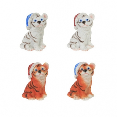 Фигурка декоративная "Тигр", L4,5 W4 H6 см, 4 в.