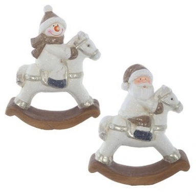 Фигурка декоративная "Дед Мороз", "Снеговик", L21,5 W9,5 H24,8 см, 2в.