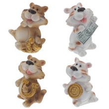 Фигурка декоративная "Тигр", L3,5 W2,5 H4,5 см, 4в.