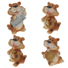 Фигурка декоративная "Тигр", L3,5 W2,5 H4,5 см, 4 в.