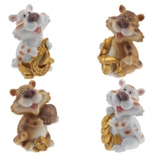 Фигурка декоративная "Тигр", L4,5 W4 H7 см, 4в.