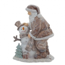 Фигурка декоративная "Дед Мороз со снеговиком", L15 W8 H18,5 см