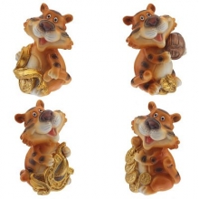 Фигурка декоративная "Тигр", L5 W4 H7 см, 4в