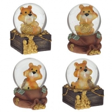 Фигурка декоративная в стекл.шаре "Тигр", L4,5 W4,5 H6 см, 4в.
