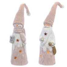 Фигурка декоративная "Дед Мороз/Снеговик", L10 W8 H31 см, (2хLR44, вход.), 2в.