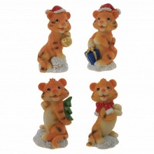 Фигурка декоративная "Тигр", L3,5 W3 H6,5 см, 4в.