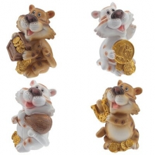 Фигурка декоративная "Тигр", L5,5 W5 H8 см, 4в.