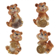 Фигурка декоративная "Тигр", L3,5 W2,5 H4,5 см, 4 в.