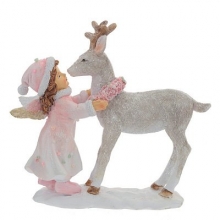 Фигурка декоративная "Девочка с оленёнком", L16 W5 H14,5 см